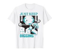 Minecraft Just Keep Digging Pickaxe & Creeper Looking Down Camiseta