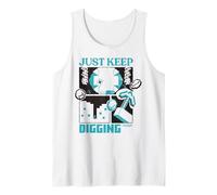 Minecraft Just Keep Digging Pickaxe & Creeper Looking Down Camiseta sin Mangas