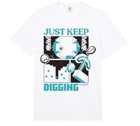 Minecraft Just Keep Digging Pickaxe & Creeper Looking Down Comfort Colors Adult Heavyweight T-Shirt