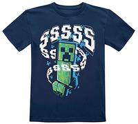 Minecraft Kids Creeper - Camiseta unisex para aficionados, color azul oscuro, azul oscuro, 4 años