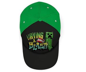 Minecraft Light Green Baseball Cap for Kids, Summer Sun Protection Polyester Hat, Breathable Cap for Kids Gift Sports School 3+ Years