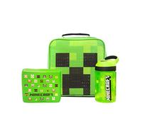 Minecraft Lunchbox Kids Boys (bolsa de almuerzo escolar, botella de agua, tarro de tarro) talla única