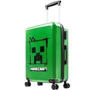 Minecraft Maleta de Viaje Rigida Creeper Maletas Trolley con 4 Ruedas para Niños Adolescentes Ideal para Vacaciones Viajes Escolares (M (L66.5cm x W45.5, 46L), Verde)
