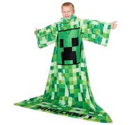 Minecraft Manta Cama Niños - Talla Única, Manta con Mangas para Niños, Regalos para Niños, Navidad, Cumpleaños (Verde)