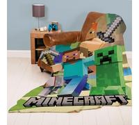 Minecraft - Manta grande (160 x 200 cm), diseño con Alex Steve y Creeper · Minecraft Manta 100% poliéster