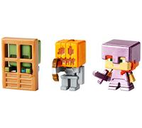Minecraft Mini Figure 3-Pack, Alex with Enchanted Armor, Skeleton with Pumpkin Armor & Zombie At Door by Mattel