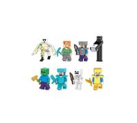 Minecraft Minifigura 8 piezas/set Mini figuras de bloques de construcción ensambladas Colección de figuras