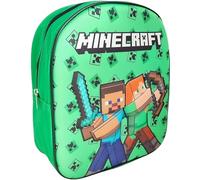 MINECRAFT - Mochila 3D Deluxe para niños Mochila en relieve para guardería infantil para la escuela y el tiempo libre con cremallera y porta botella
