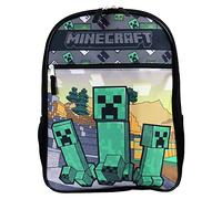 Minecraft Mochila Creeper and Mobs de 16 pulgadas, Negro, 40,64 cm, Mochila casual