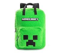 Minecraft Mochila Creeper unisex para niños, color verde | Material esponjoso con cierre de cremallera | Ideal para la vuelta al cole y para llevar libros | Merchandising