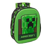 MINECRAFT - Mochila Escolar, con Diseño 3D, Ideal para Niños de Diferentes Edades, Cómoda y Versátil, Calidad y Resistencia, 27x10x33 cm