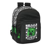 MINECRAFT - Mochila Escolar Infantil, Ideal para Niños de Diferentes Edades, Cómoda y Versátil, Calidad y Resistencia, 32x15x42 cm, Color Negro/Gris/Verde