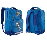 MINECRAFT Mochila escolar primaria, mochila escolar, accesorios originales, azul, azul claro