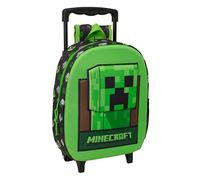 MINECRAFT - Mochila Infantil 3D con Ruedas, Ideal para Niños de Diferentes Edades, Cómoda y Versátil, Calidad y Resistencia, 27x10x33 cm