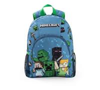 Minecraft Mochila infantil unisex Steve Creeper Alex azul claro | Mochila escolar con cremallera, correas acolchadas y bolsillo frontal | Productos