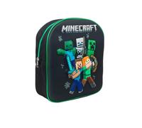 MINECRAFT - Mochila para jardín de infantes con placa rígida 3D - 30 × 25 × 10 cm - producto oficial con licencia - perfecto para jardín de infantes, guardería, ocio - Idea de regalo [negro]
