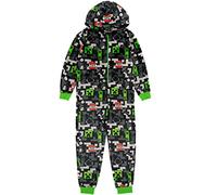 Minecraft Onesie Kids Girls Kids Creeper TNT Gray Todo en un Pijama 13-14 años