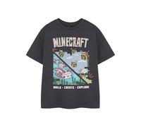Minecraft Opciones de camisetas gráficas para niñas | Build Create Explore Game - Camiseta de cuello redondo, Construir Crear Explorar, 5-6 años