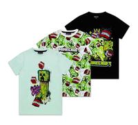 Minecraft Paquete de 3 camisetas para niños | Paquete de 3 camisetas de manga corta | Mercancía para juegos de verano, multicolor, 10-11 años