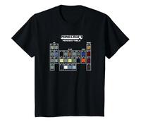 Minecraft Periodic Table of Blocks Camiseta, Niños, Negro, 2 años