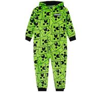 Minecraft Pijama Mono, Pijama Niño Creeper, Pijamas Invierno Niño Polar, Verde 9-10 años