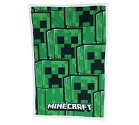 Minecraft Plaid Sherpa 100 x 150 Creeper - Manta Polar para Ventilador y Apasionado - Cocooning - para Noches cálidas - Licencia Oficial - Material Ultra Suave, cómodo y cálido