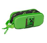 MINECRAFT - Portatodo Doble 3D, Estuche Infantil, Estuche Niño, Ideal para Niños en Edad Escolar, Cómodo y Versátil, Calidad y Resistencia, 21x6x8 cm