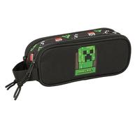 MINECRAFT - Portatodo Doble Niño, Estuche Infantil, Estuche Niño, Ideal para Niños en Edad Escolar, Cómodo y Versátil, Calidad y Resistencia, 21x6x8 cm