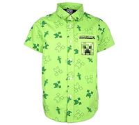 Minecraft - Ropa para niños - Camisa de algodón para niños - Camisa de manga corta, verde, 9-10 Años