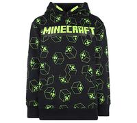 Minecraft - Ropa Sudadera con Capucha Estampado para niños - Sudadera 100% Algodón Negro - Sudadera con Capucha Verde Creeper - Regalos Negro