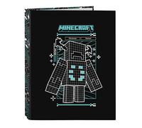 MINECRAFT SCREEN - Carpeta con Folios 4 Anillas, Ideal para Niños de Diferentes Edades, Cómoda y Versátil, Calidad y Resistencia, 26.5x33 cm