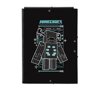 MINECRAFT SCREEN - Carpeta Folio con 3 Solapas, Ideal para Niños de Diferentes Edades, Cómoda y Versátil, Calidad y Resistencia, 26x36.5 cm
