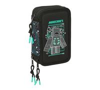 MINECRAFT SCREEN - Estuche Escolar con 37 Útiles Incluidos, Ideal para Niños de 5 a 14 Años, Cómodo y Versátil, Calidad y Resistencia, 12.5x5.5x19.5 cm