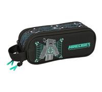 MINECRAFT SCREEN - Portatodo Doble Niño, Estuche Infantil, Estuche Niño, Ideal para Niños en Edad Escolar, Cómodo y Versátil, Calidad y Resistencia, 21x6x8 cm