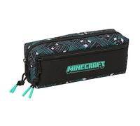 MINECRAFT SCREEN - Portatodo Triple Pequeño, Estuche Infantil, Estuche Niño, Ideal para Niños en Edad Escolar, Cómodo y Versátil, Calidad y Resistencia, 22x6x8.5 cm
