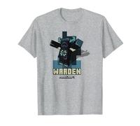 Minecraft Sculk Shriekers Hostile Mob Warden Shadows Camiseta, Hombre, Gris Jaspeado, 6XL