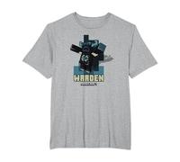 Minecraft Sculk Shriekers Hostile Mob Warden Shadows Camiseta, Hombre Tallas Grandes, Gris Jaspeado, 4X Alto