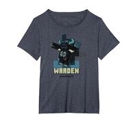 Minecraft Sculk Shriekers Hostile Mob Warden Shadows Camiseta, Mujer Tallas Grandes, Azul Jaspeado, 6XL Grande