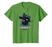 Minecraft Sculk Shriekers Hostile Mob Warden Shadows Camiseta, Niños, Hierba, 6 años
