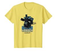 Minecraft Sculk Shriekers Hostile Mob Warden Shadows Camiseta, Niños, Limón, 6 años