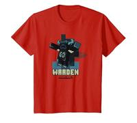 Minecraft Sculk Shriekers Hostile Mob Warden Shadows Camiseta, Niños, Rojo, 6 años
