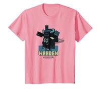 Minecraft Sculk Shriekers Hostile Mob Warden Shadows Camiseta, Niños, Rosado, 4 años