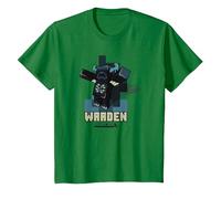 Minecraft Sculk Shriekers Hostile Mob Warden Shadows Camiseta, Niños, Verde Kelly, 4 años