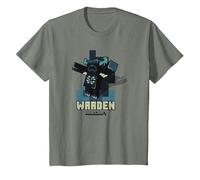 Minecraft Sculk Shriekers Hostile Mob Warden Shadows Camiseta, Niños, Verde Militar Jaspeado, 4 años