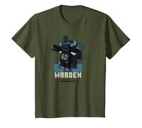 Minecraft Sculk Shriekers Hostile Mob Warden Shadows Camiseta, Niños, Verde Oliva, 6 años
