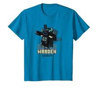 Minecraft Sculk Shriekers Hostile Mob Warden Shadows Camiseta, Niños, Zafiro, 6 años