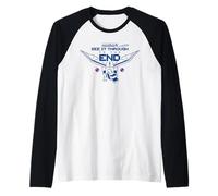 Minecraft See It Through To The End Ender Dragon Line Art Camiseta Manga Raglan