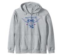 Minecraft See It Through To The End Ender Dragon Line Art Sudadera con Capucha