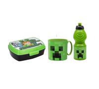 Minecraft Set Desayuno Caja Porta Merienda Botella Taza