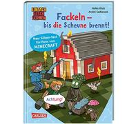 Minecraft Silben-Geschichten: Fackeln - bis die Scheune brennt!: Einfach Lesen Lernen | Silbenlesebuch für Erstleser ab der 1. Klasse mit großer Fibelschrift, farbiger Silbentrennung und Bildern